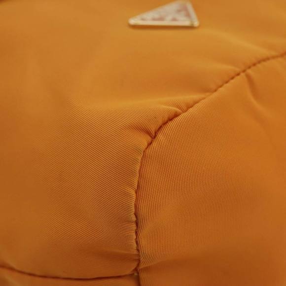 PRADA Purse Pouch Nylon Orange Gold Auth ki5232 - Picture 8 of 16